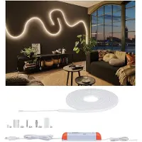 Paulmann MaxLED Flow LED Strip 5m Basic Set White - , MaxLED Flow, dimmbar, Weiß, für Wohnzimmer, Kunststoff, Modern