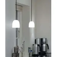 Piet Hein Super 90 Pendelleuchte Opal/Rot Kabel - , Weiß, für Esszimmer, Glas