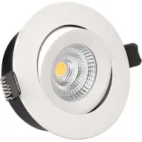ANTIDARK Downlight Spotlight 7W 2700K Tilt Weiß - , dimmbar, Weiß, für Wohnzimmer, Metall