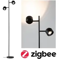 Paulmann Puric Pane 2 Stehleuchte Zigbee Dim. Schwarz - , Puric Pane, dimmbar, Schwarz, für Wohnzimmer, Metall, Modern