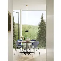 Fritz Hansen KAISER idell 6631-P Pendellampe, schwarz - , Gold / Messing, für Wohnzimmer, Metall, Skandinavisch