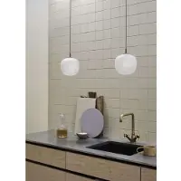 Muuto Rime Pendelleuchte Ø18 Deep Red - , Rot, für Wohnzimmer, Glas