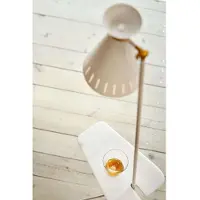 Warm Nordic Cone Stehleuchte m/Tisch, weiß/marmor, 144 cm - , Cone, Weiß, für Wohnzimmer, Metall, Vintage