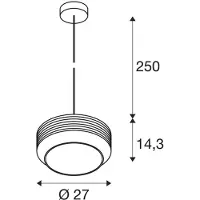 SLV Hängelampe Pantilo Rope 27 Rauchglas - Ø 25cm