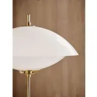 Fritz Hansen Clam Tischleuchte Opal/Brass - , Weiß, für Wohnzimmer, Glas
