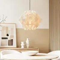 LumenXL Japandi Pendelleuchte Ruskea - schwarz mit Naturleinen