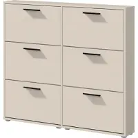 Die Möbelfundgrube Schuhschrank Beige-Kaschmir 6-türig 116 x 103 cm - SAMMY