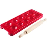 Ibili Ravioliform + Rollstab rund 30 x 12 cm Perfekt geformte Ravioli einfach gemacht