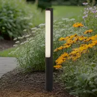LUCANDE LED Wegeleuchte Tuberia , schwarz, Aluminium, Modern, LED Außenleuchte