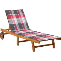 Helloshop26 - Sonnenliege Deckstuhl Sonnenbett Gartenbett Terrassenmöbel mit Kissen massives Akazienholz 02_0012387
