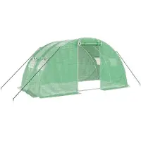 Helloshop26 - Gewächshauszelt für Pflanzen Blumen und Gemüse mit Stahlrahmen 8 m2 4 x 2 x 2 m grün 02_0044632