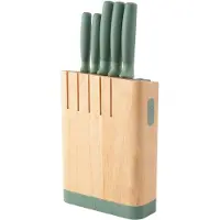 Berghoff Leo Forest, Messer-Block/Besteck-Set, Edelstahl, Polypropylen, Holz, Edelstahl, Holz