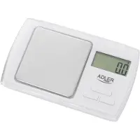 Adler AD 3161, Elektronische Personenwaage, 0,5 kg, 0,1 g, Weiß, Rechteck, 3 V