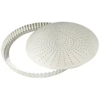 Gobel - Tortenform, geriffelt, perforiert - Weißblech - Hebeboden - Ø30 cm H2,8 cm - 126445