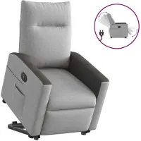 vidaXL Relaxsessel mit Aufstehhilfe Elektrisch Wolkengrau Stoff