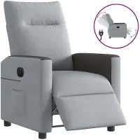 vidaXL Relaxsessel Elektrisch Hellgrau Stoff