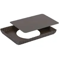 Gobel - Tortenform, rechteckig, geriffelt -antihaftbeschichtet - Hebeboden - 290x205 mm Ø außen / 275x195mm Ø innen - H 25mm - 225810