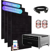MyVoltaics 1760+ Watt Balkonkraftwerk mit Speicher Marstek Venus A 2,12 kW Komplettset 800W Halterung Befestigung nach Wahl