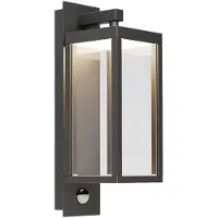 LUCANDE Ferdinand Außenwandleuchte w/Sensor Dark Grey - , Ferdinand, Grau, für Balkon, Glas, Modern