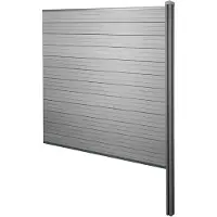 Mendler WPC-Sichtschutz Savoie, Windschutz Zaun, WPC-Pfosten zum Einbetonieren Erweiterungselement, 188cm grau