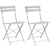 vidaXL Gartenklappstuhl 2 Stk. Beige Metall