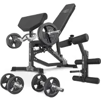 Marbo-sport Marbo Sport - Set MS39_2.0_42KG | Doppelseitige Bank + Curl Pult + Beinpresse + Stangen- und Hantelscheiben Set 42kg
