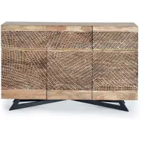 GINER Y COLOMER Sideboard „Yakarta“ aus Akazienholz, 90 cm x 140 cm x 40 cm