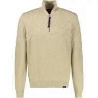 Lerros Herren-Troyer mit Jacquardmuster - Tender Beige Melange - XXL
