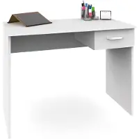 Briebe Prakt Schreibtisch, Computertisch, Gaming Desk 75x90x50cm, 1 Schublade, Arbeitstisch Weiß