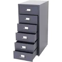 Décoshop26 - Stahlschubladenschrank 69x28x41cm 6 Schubladen dunkelgrau 04_0004354