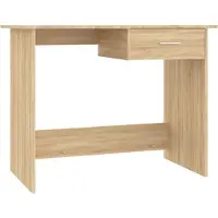 Helloshop26 - Schreibtisch Tisch Arbeitsplatz Computermöbel Arbeitszimmermöbel Sonoma-Eiche 100 x 50 x 76 cm Holzwerkstoff braun 02_0023633
