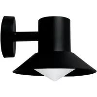 Dyberg Larsen Außenwandleuchte Venice, schwarz, Ø 20 cm dimmbar, schwarz, Metall, Design