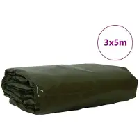 vidaXL Plane 650g / m² Olivgrün 3 x 5 m Canvas mit PVC-Beschichtung