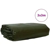 vidaXL Plane 650g / m² Olive Grün 3 x 3 m Canvas mit PVC-Beschichtung
