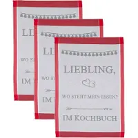 Ross Geschirrtuch "Liebling, wo steht mein essen… im Kochbuch" Sprüchetuch, aus 100% Baumwolle