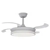 Ardes Deckenventilator AR5PL92, Weiß, 92 cm Durchmesser, 18 cm Höhe, mit integriertem LED-Licht
