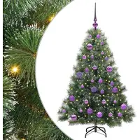 vidaXL Künstlicher Weihnachtsbaum mit 150 LEDs Grün 120 cm PE und PVC