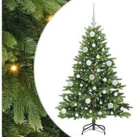 vidaXL Künstlicher Weihnachtsbaum mit 150 LEDs Grün 120 cm PE und PVC