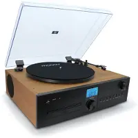 Mooov Stereo-Mikrosystem mit Plattenspieler, CD-Player, Bluetooth, UKW-Radio, USB, AUX und RCA