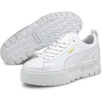 Puma Sneaker "MAYZE CLASSIC WNS", Damen, Gr. 40,5, Textil, weiß (weiß), Leder, unifarben, Schuhe Sneaker, aus Leder, mit SOFTFOAM-Dämpfung