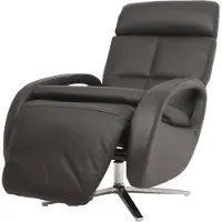Mendler Relaxsessel MCW-L11, Design Fernsehsessel TV-Sessel Liegesessel, Liegefunktion drehbar, Voll-Leder schwarz