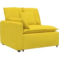 vidaXL Modulares Sofa Endmodul mit Armlehne Kissen Hellgelb 100 cm