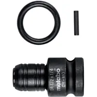 Metabo Schlagadapter 1/2" auf 1/4" E6,3 - 3 teiliges Set, inkl. Sicherungsring- und Stift - 628837000