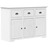 vidaXL Sideboard BODO Weiß 115,5x44x80 cm Massivholz Kiefer