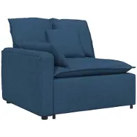 vidaXL Modulares Sofa Endmodul mit Armlehne Kissen Blau 100 cm
