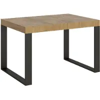 Itamoby Ausziehbarer Tisch 90x140/244 cm Tecno Quercia Natura Anthrazit-Gestell