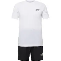 EA7 für Herren. 8NPV03_PNDDZ Dynamic Athlete T-Shirt und Hosen-Set weiß, schwarz (XL), Sportlich, Tennis/Padel, Multisport, Polyester, Kurza