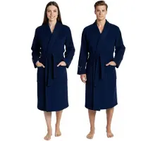Puma Unisex Bademantel mit zwei offenen Seitentaschen Morgen-Mantel 660008 06 Navy