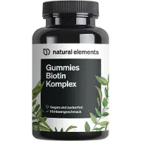 Natural Elements Gummies Biotin Komplex - 120 Gummies_für 2 Monate / Himbeere