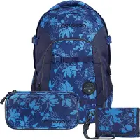 Coocazoo Schulrucksack-Set Schulrucksack-Set JOKER Tropical Night Geldbörse